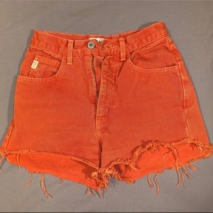 Burnt Orange Denim Guess High Waisted Shorts